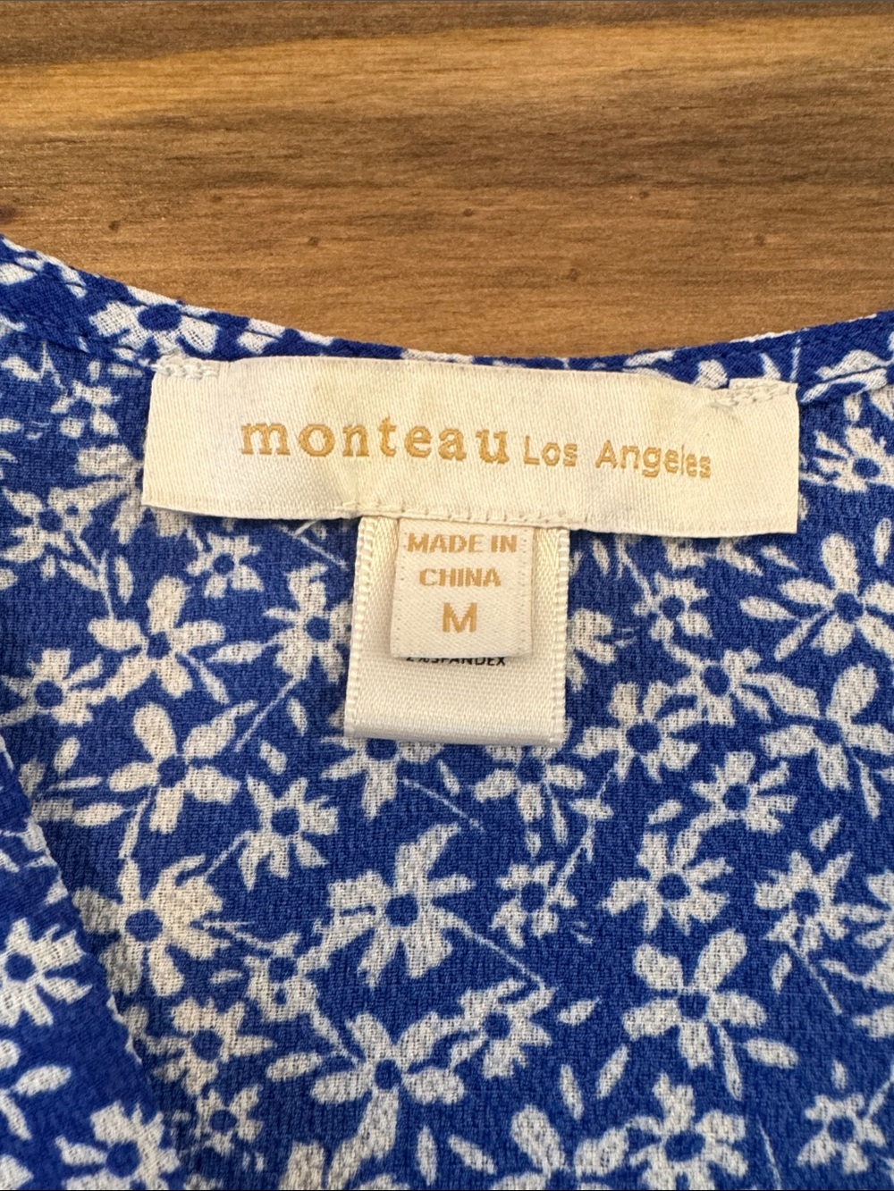Monteau Fauz Wrap Peplum Top - Picture 8 of 9